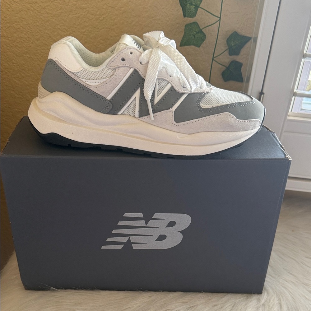 New Balance White and Gray Athletic Shoes